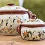 Ceramic Casserole and Small Casserole - Painted - TK99
