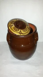 Ceramic casserole dish - ball with engraved lid - TK156 - Image 2