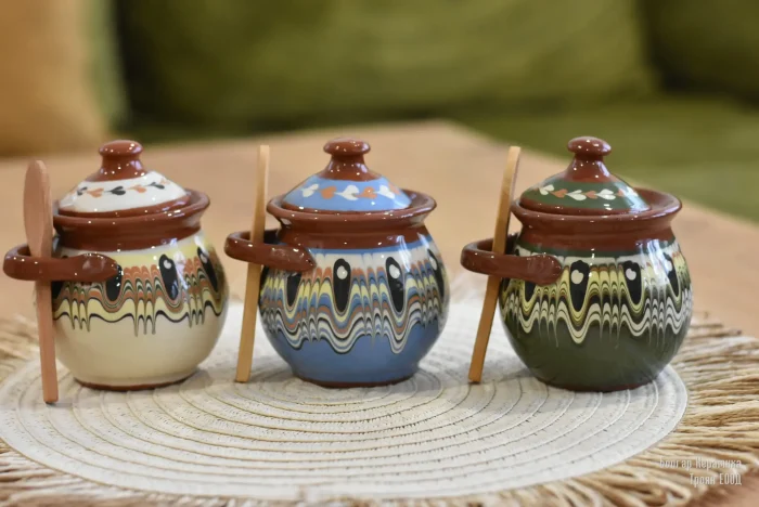 Ceramic Jars with Spoons - TK84 - Image 2