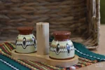 Salt shaker Troyan pattern with wooden stand - TK255