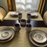 Set of Ceramic Plates and Cups - Painted - TK264